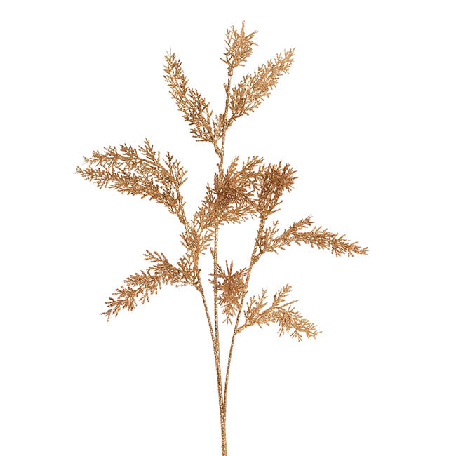 Cedar Pine Spray Glitter Gold (77cmH)