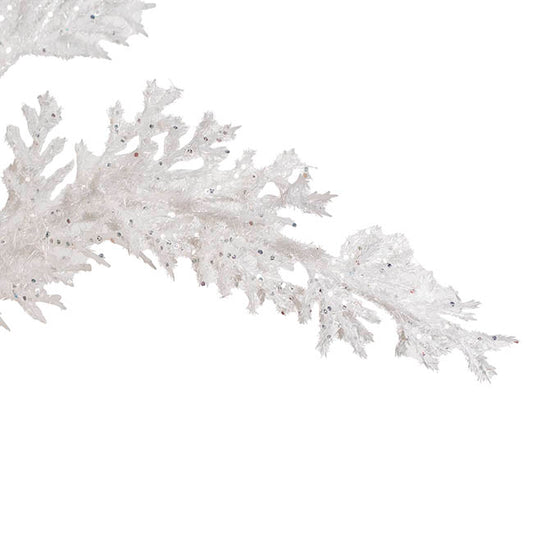 Cedar Pine Spray Flocked White (77cmH)