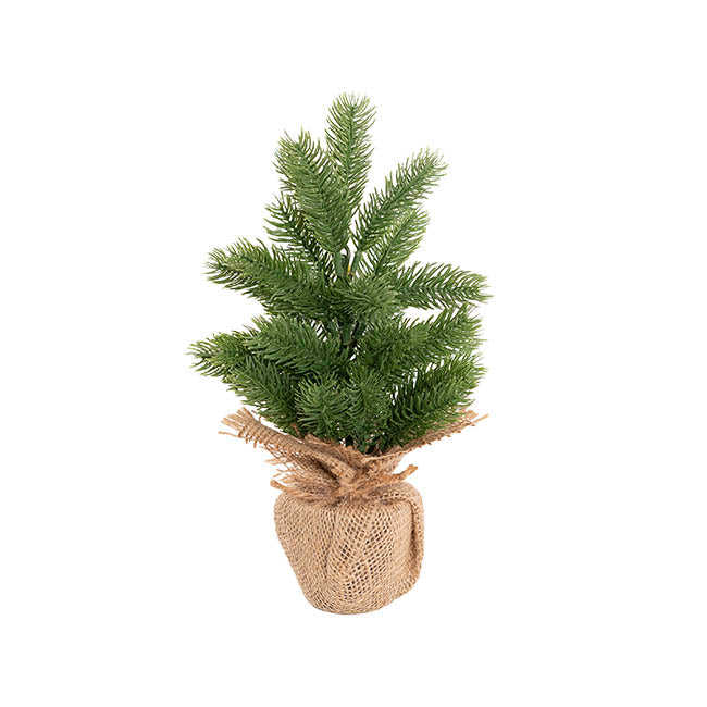 Forest Pine Table Top Tree Potted Jute Green (31cmH)