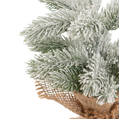 Snow Forest Pine Table Top Tree Potted Jute White (31cmH)