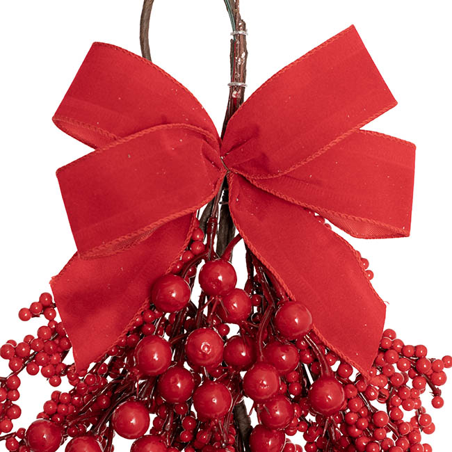 Festive Mixed Berry Teardrop Swag Red (45cmH)