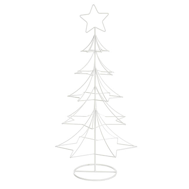 Metal Star Table Top Tree White (30x60cmH)