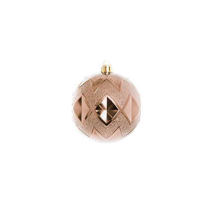 Decorative Assorted Hanging Baubles Set 24 Rose Gold (8cmD)