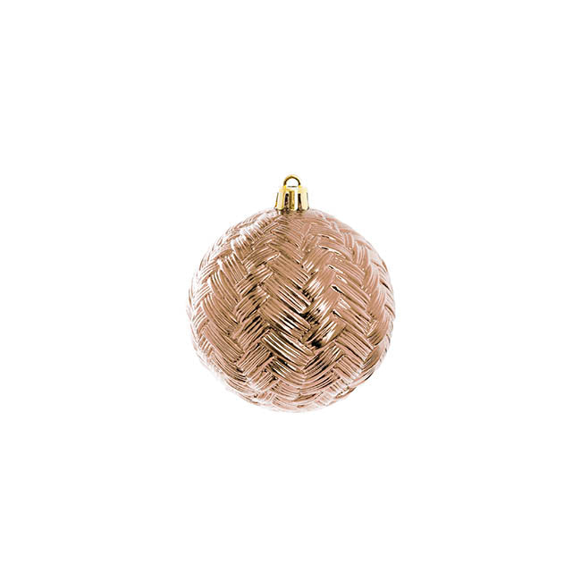 Decorative Assorted Hanging Baubles Set 24 Rose Gold (8cmD)