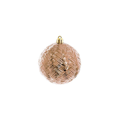 Decorative Assorted Hanging Baubles Set 24 Rose Gold (8cmD)