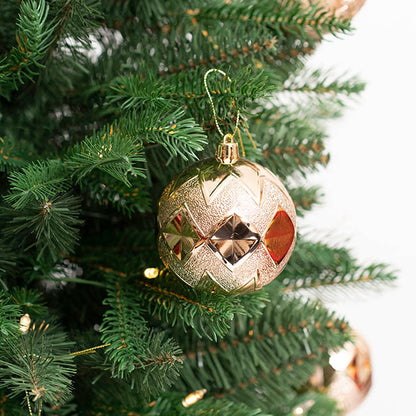 Decorative Assorted Hanging Baubles Set 24 Rose Gold (8cmD)