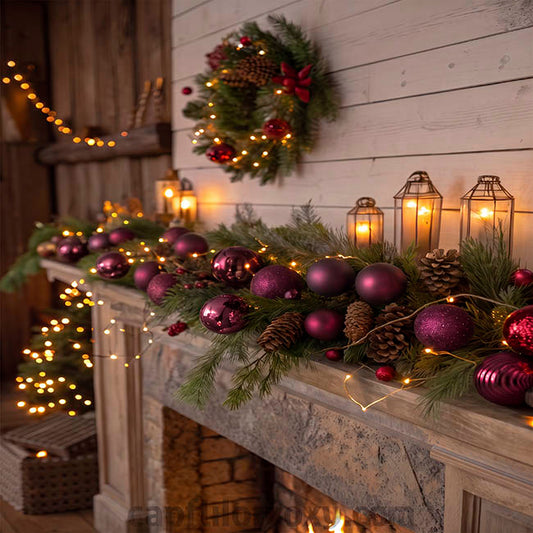 Decorative Bauble Garland Plum (180cmL)