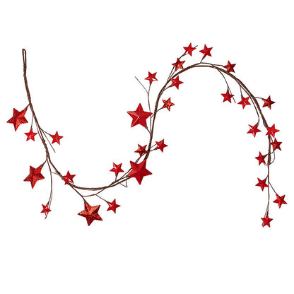 Metal Star Garland Red (117cmL)
