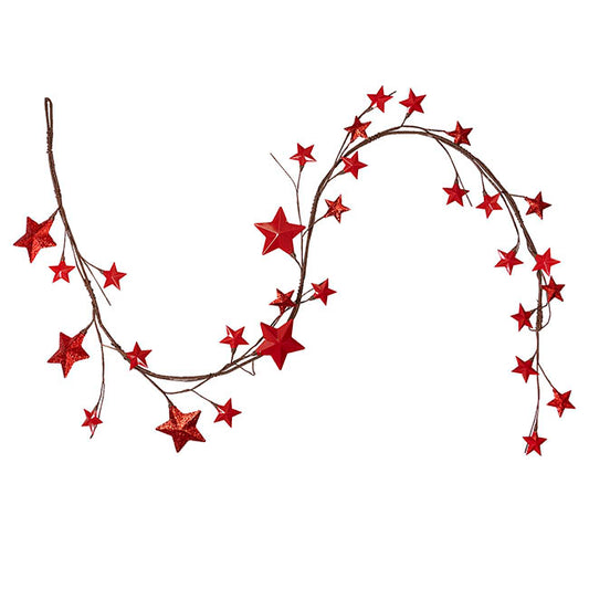 Metal Star Garland Red (117cmL)