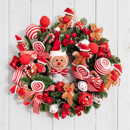 Hanging Gingerbread Man w Candy Cane Pack 2 Red (12cmH)