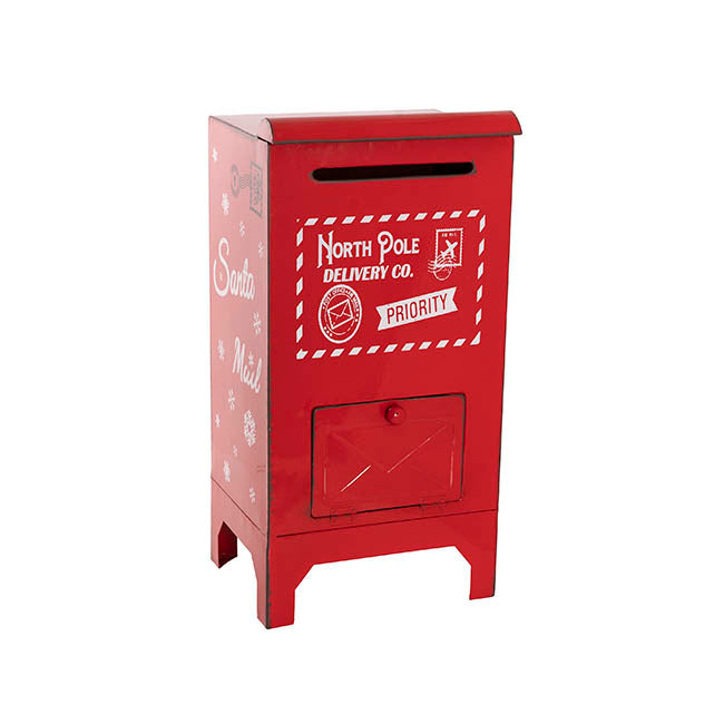 Santa's Mail Box Metal Red (26.5x22x53.5cmH)