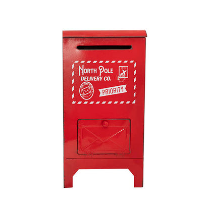 Santa's Mail Box Metal Red (26.5x22x53.5cmH)