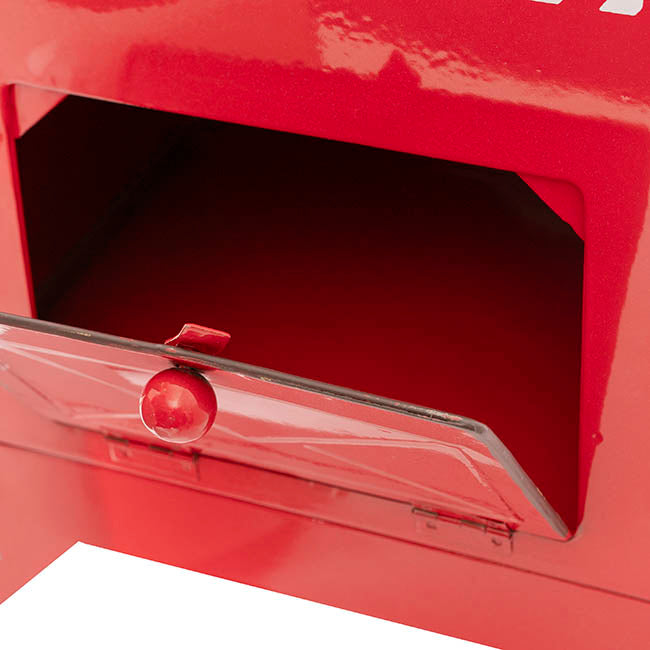 Santa's Mail Box Metal Red (26.5x22x53.5cmH)