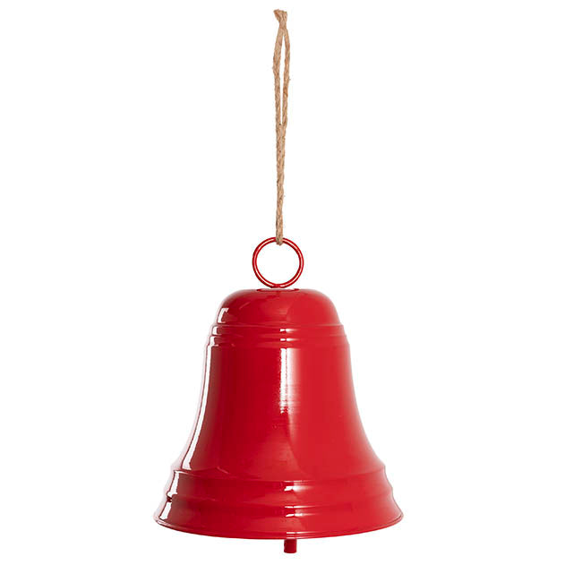 Large Hanging Metal Bell Red (31x34cmH)