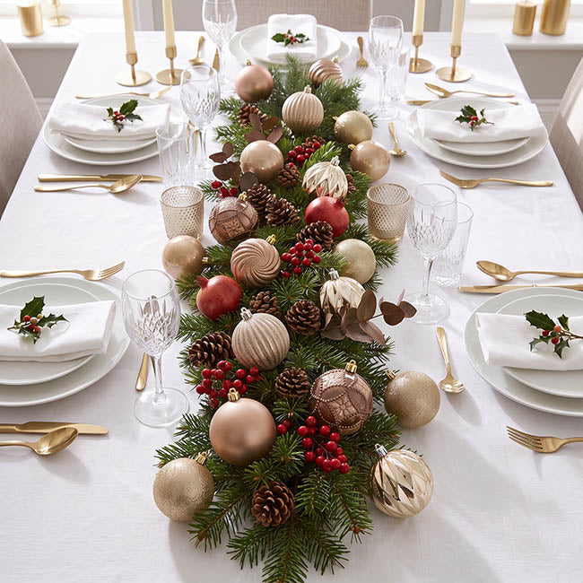 Assorted Hanging Baubles Set 12 Champagne (8cmD)