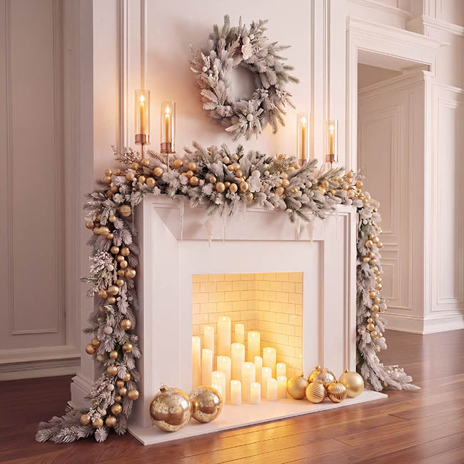 Large Hanging Baubles Pack 2 Mercury Gold (20cmD)