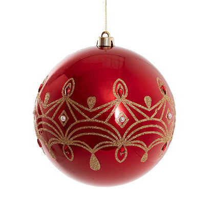 Decorative Hanging Bauble Pearl Red (20cmD)
