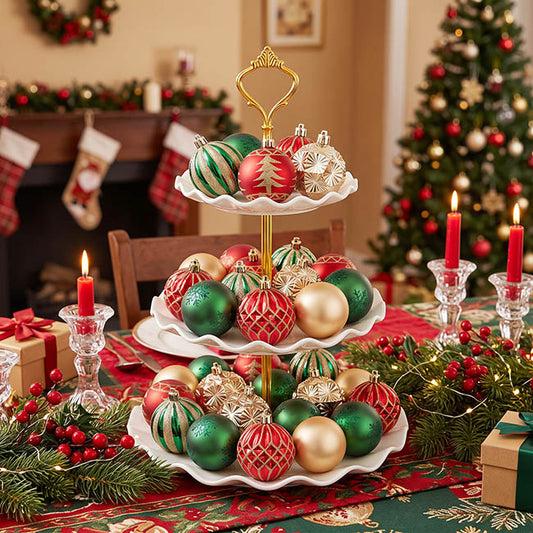 Assorted Decorative Baubles Set 36 Multi (6cmD)