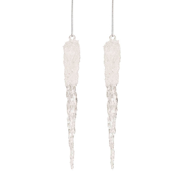 Hanging Icicle Pack 4 Clear (19cmH)