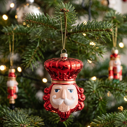 Hanging Nutcracker Head Pack 2 Red (7x12cmH)