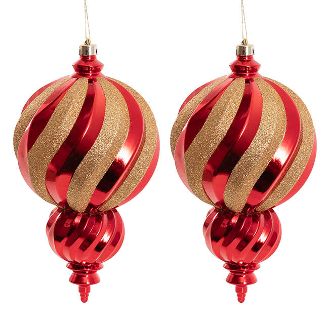 Large Hanging Calabash Red & Gold (18x33.5cmH)