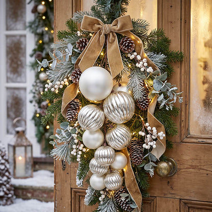Bauble Cluster Garland Ice Champagne (52cmH)