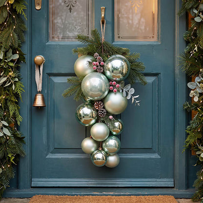 Bauble Cluster Garland Soft Green (52cmH)