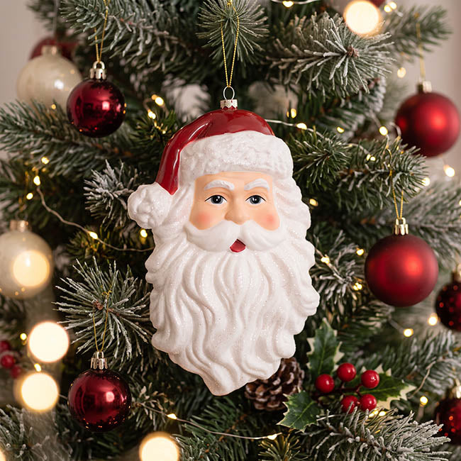 Giant Santa Head Pack 2 Red & White (23cmH)