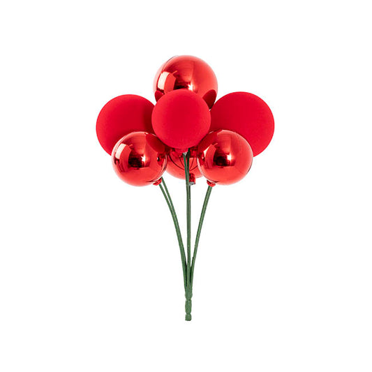 Bauble Cluster Pick Red (31cmH)