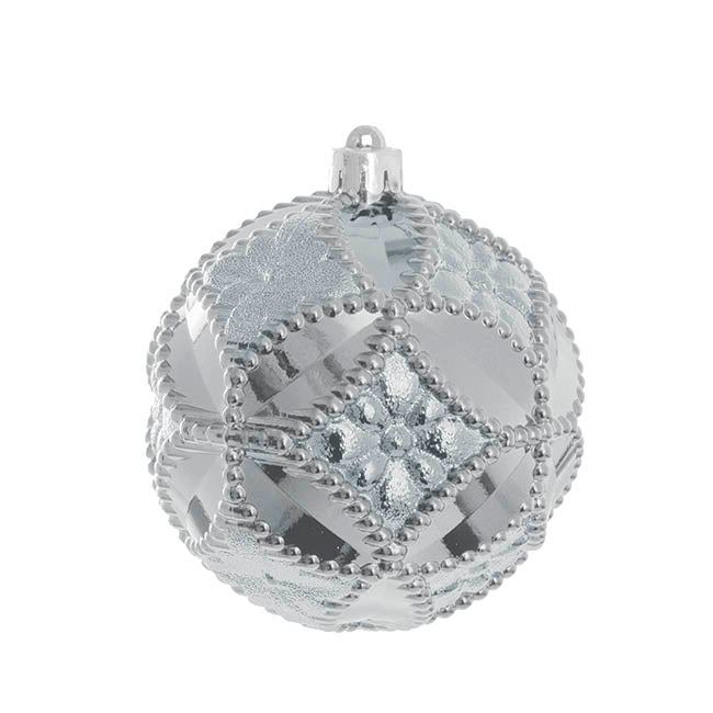 Assorted Hanging Baubles Set 6 Steel Blue (10cmD)