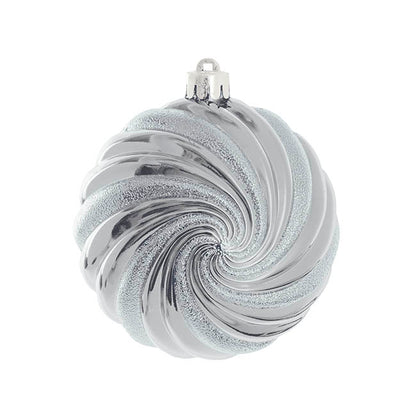 Assorted Hanging Baubles Set 6 Steel Blue (10cmD)