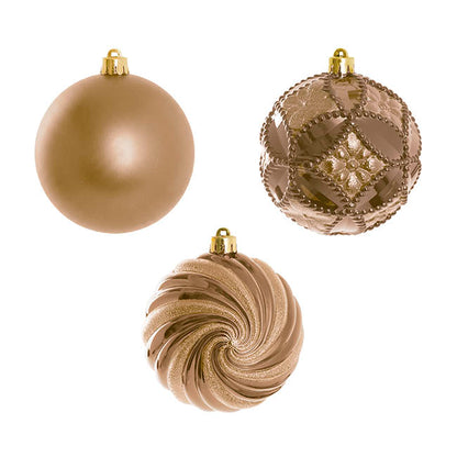 Assorted Hanging Baubles Set 6 Butterscotch (10cmD)