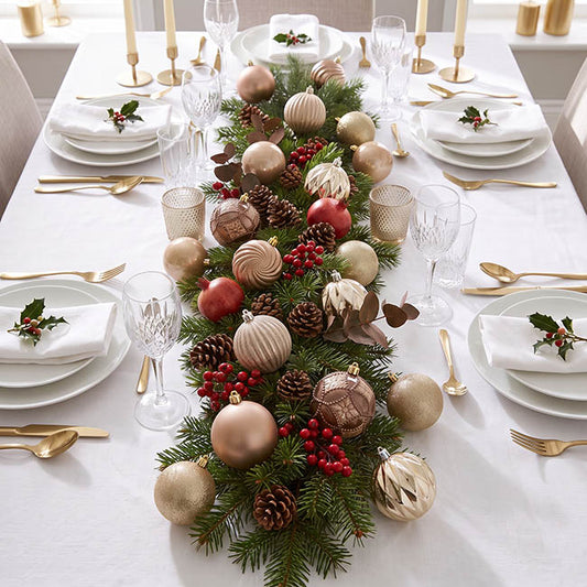 Assorted Hanging Baubles Set 6 Butterscotch (10cmD)