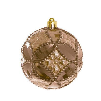Assorted Hanging Baubles Set 6 Butterscotch (10cmD)