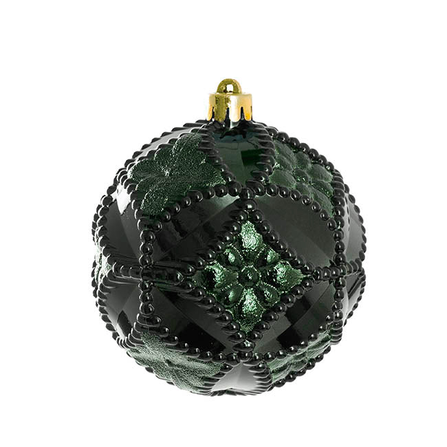 Assorted Hanging Baubles Set 6 Dark Green (10cmD)