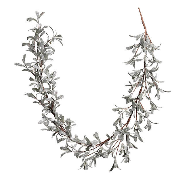 Mistletoe Garland Glitter Green Grey (150cmL)