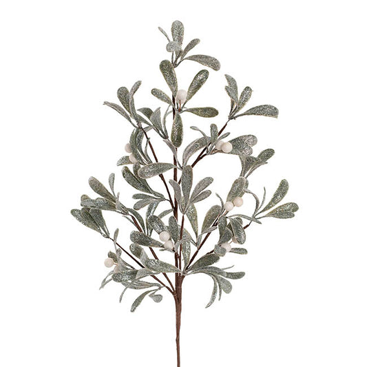 Mistletoe Spray Glitter Green Grey (60cmH)