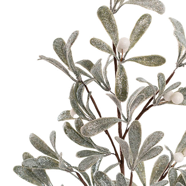 Mistletoe Spray Glitter Green Grey (60cmH)