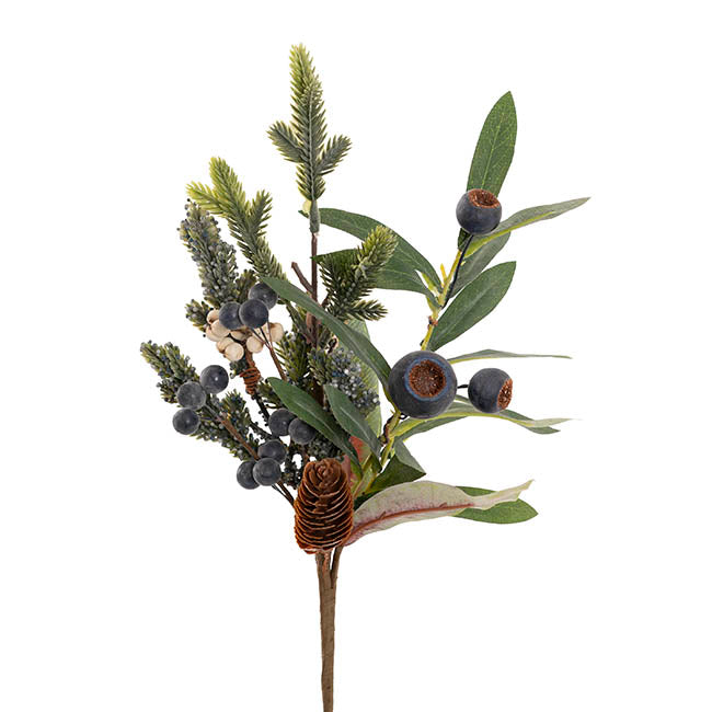 Blueberry Gumnut Pine Spray Green (41cmH)