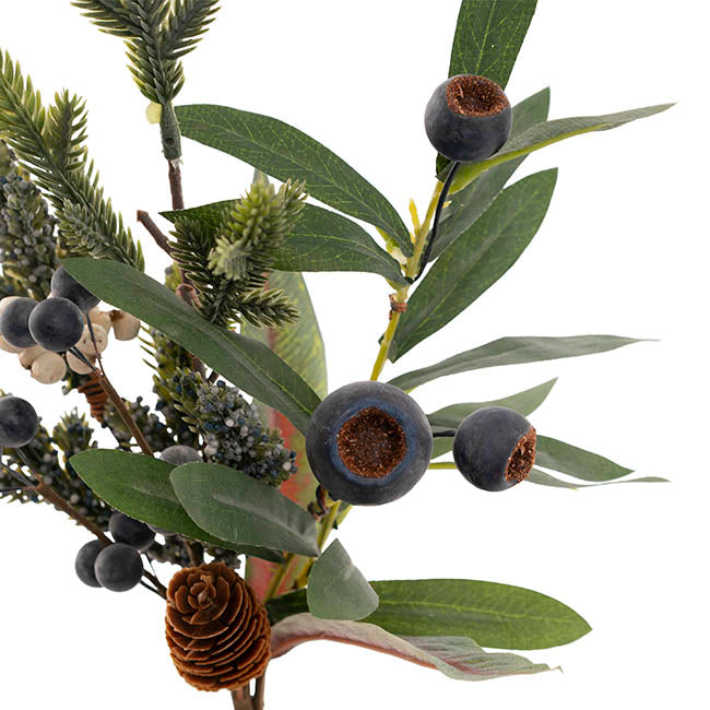 Blueberry Gumnut Pine Spray Green (41cmH)