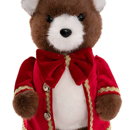 Standing Christmas Bear w Hat Brown (16x15x38cmH)