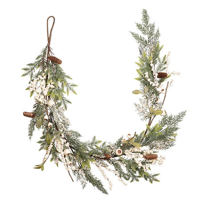 White Gumnut Berry Pine Garland Green (150cmL)