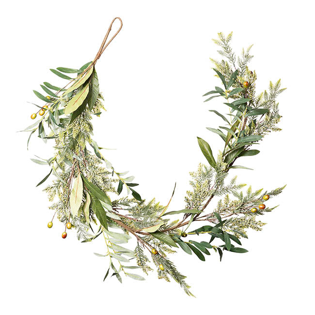 Mixed Pine & Olive Garland Green (150cmL)