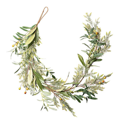 Mixed Pine & Olive Garland Green (150cmL)