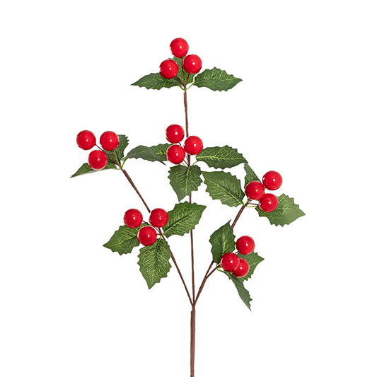 Christmas Holly Spray Red (56cmH)
