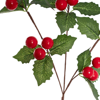 Christmas Holly Spray Red (56cmH)