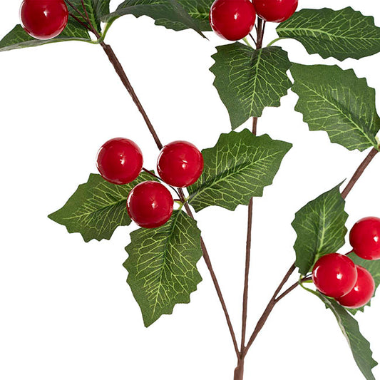 Christmas Holly Spray Red (56cmH)