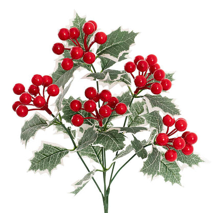 Berry Spray w Varigated Leaves Red (38cmH)