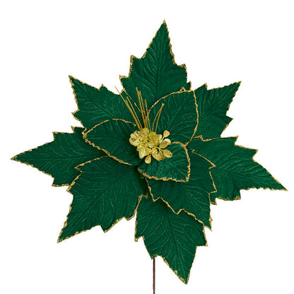 Elegant Poinsettia Stem Dark Green (45cmDx30cmH)