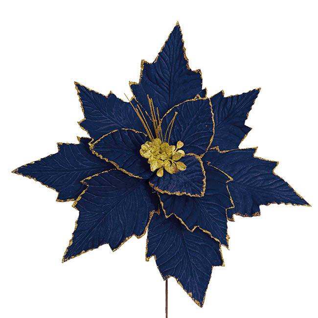 Elegant Poinsettia Stem Navy (45cmDx30cmH)
